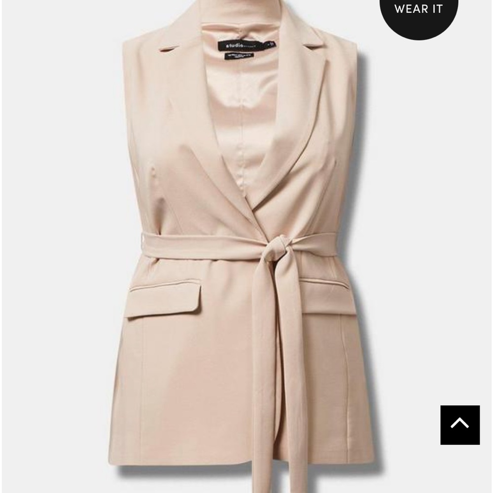 Torrid Size 2 Studio Longline Belted Blazer Vest